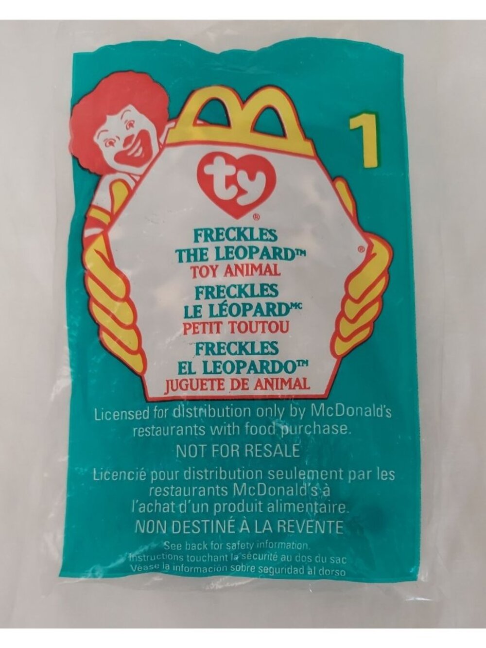 Ty Teenie Beanie Babies FRECKLES THE LEOPARD Rare Tag Error